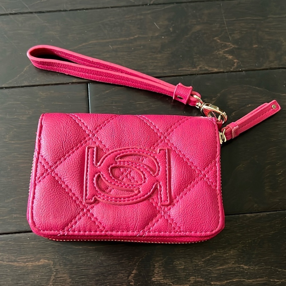 Bebe hot pink wristlet